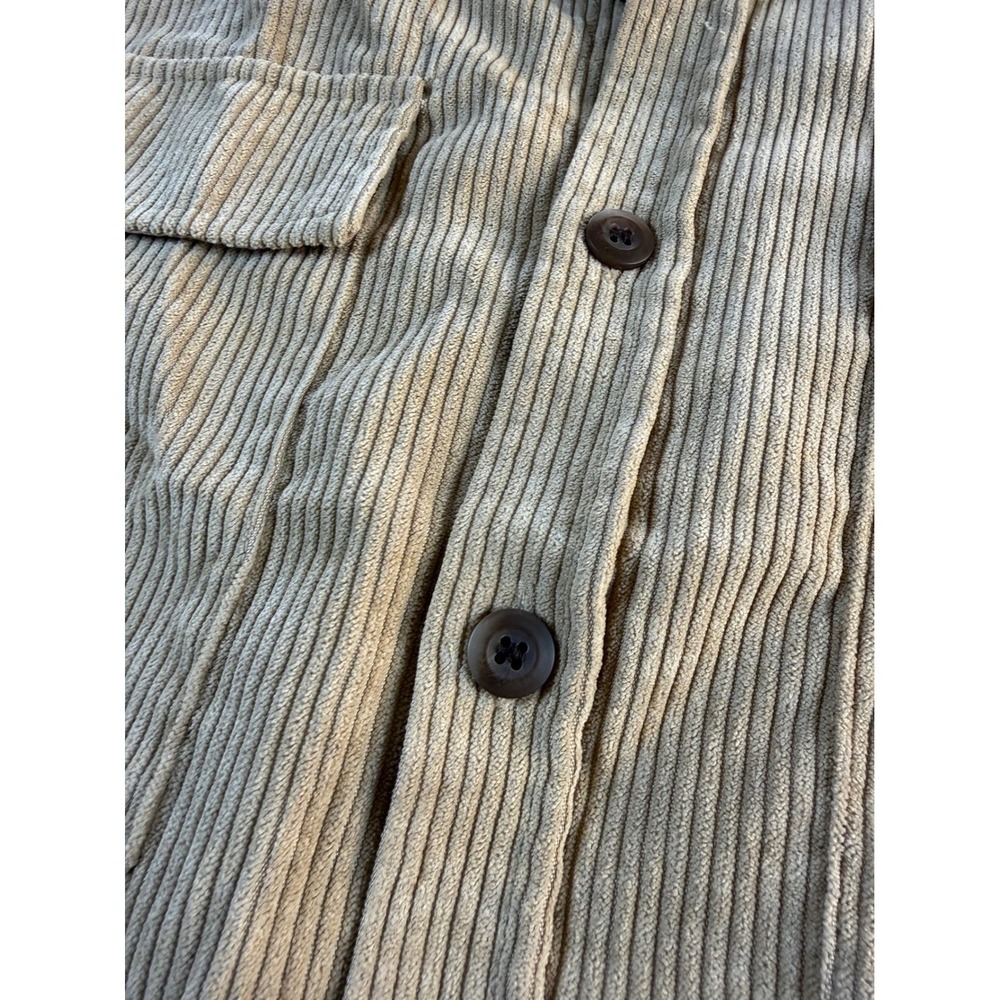 TILLYS RSQ M CORDUROY SHIRT TAN BUTTON FRONT POCKETS MEN SIZE S - Picture 4 of 7